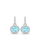 Classic Blue Topaz Diamond Earrings