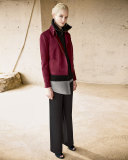 Ribbed Zip-Front Sweater Vest, Black