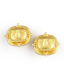 19k Gold Bee Clip/Post Earrings