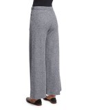 Drawstring-Waist Wide-Leg Pants, Navy