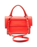 Shark Small Waxy Satchel Bag, Red