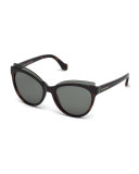 Gradient Acetate Cat-Eye Sunglasses, Black