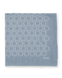 Open Circle Pocket Square, Light Blue