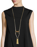 Long Statement Tassel Necklace, Golden