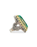 Faceted Green Malachite Cocktail Ring