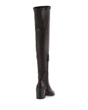 Rhea Leather Over-the-Knee Boot, Black
