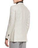 Houndstooth Two-Button Sport Coat, Gray/White