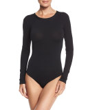 Berlin Long-Sleeve Bodysuit, Black