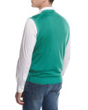 Cashmere-Silk Cardigan Vest, Green