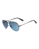 Foldable Aviator Sunglasses, Matte Black