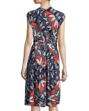 Pottery Sleeveless Cocktail Dress, Tory Navy