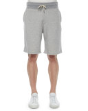 Heather Drawstring Sweat Shorts, Light Gray