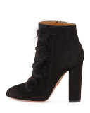 Ulyana Mink-Trim 105mm Bootie, Black
