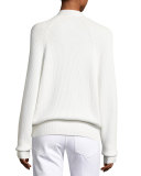 Cashmere Oversized Raglan Cardigan, White