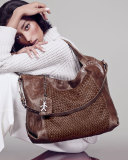 Beverly Woven Double-Handle Tote Bag, Tan