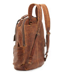 Logan Men's Pull-Up Leather Backpack, Cognac 