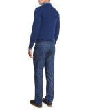 Cashmere V-Neck Sweater, Blue