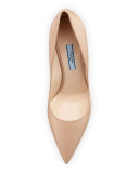 Leather Pointed-Toe 85mm Pump, Nude (Cipria)