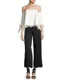 Folktale Scalloped Palazzo Pants, Jet