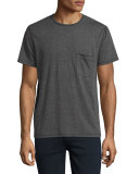 Raw-Pocket Crewneck T-Shirt, Heather Charcoal