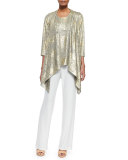 Luminous Long Tank, Gold/Multi, Petite