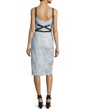 Nutcracker Sleeveless Lace Cocktail Dress, Powder Blue