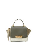 Eartha Mini Leather Crossbody Bag, Olive