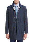 Reversible Single-Breasted Raincoat, Navy/Beige