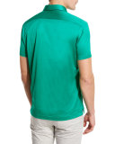 Solid Sateen Polo Shirt, Green