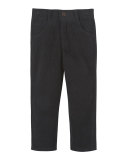 Straight-Leg Cotton Corduroy Pants, Black, Size 3-24 Months