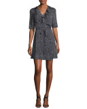 Savilla Ruffle-Trim Silk Jersey Wrap Dress