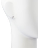 14k White Gold Cubic Zirconia Stud Earrings, 2.0 TCW