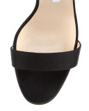 Chaos Pearly Ankle-Wrap Sandal, Black