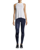 Crest Lace-Panel Sport Tank Top, White
