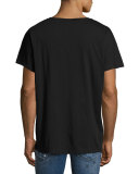Metallic Star-Print Graphic T-Shirt, Black