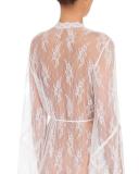 Petal Sheer-Lace Robe, White