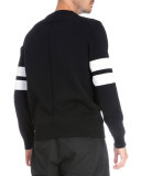 Double-Stripe & Star Knit Sweater, Black
