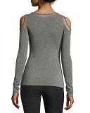 Broadcast Mesh-Inset Cold-Shoulder Top