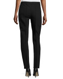 Orchard Stretch-Knit Straight-Leg Pants, Black