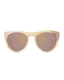 Zoubisou Cat-Eye Sunglasses, Cream/Gold