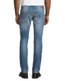 Thavar Destroyed Slim Jeans, Denim