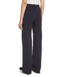 Wide-Leg Wool/Cotton Trousers
