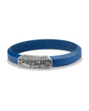 Men's Waves Rubber ID Bracelet, Blue