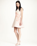 sleeveless floral lace sheath dress