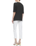 Cotton Pique Lace-Up Tunic, Plus Size