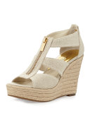 Damita Zip-Front Wedge Sandal