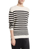 Engineer-Striped Textured Pullover