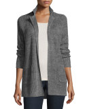 Rustic Organic Linen Speckle Cardigan, Ash