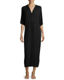 Lux Jersey Tuxedo-Pleat Nightgown