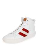 Hedern Trainspotting Stripe Mid-Top Sneaker, White